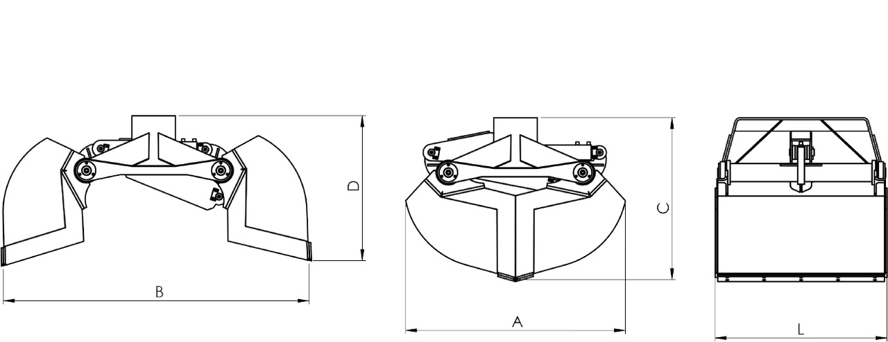 Clamshell bucket for digging BV-M 400 - Lžícový drapák pro Hydraulická ruka: obrázek 3 Clamshell bucket for digging BV-M 400 - Lžícový drapák pro Hydraulická ruka: obrázek 3