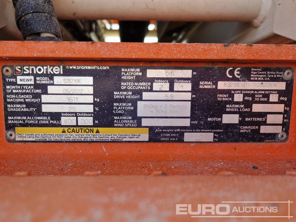 Nůžková plošina Snorkel S3219E: obrázek 22