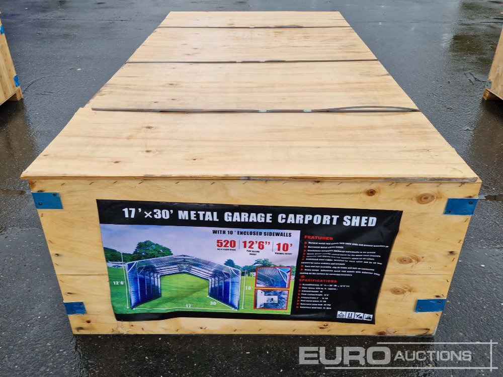 Unused 2025 30x12.6x17' Metal Garage Carport - Obytná buňka: obrázek 1 Unused 2025 30x12.6x17' Metal Garage Carport - Obytná buňka: obrázek 1