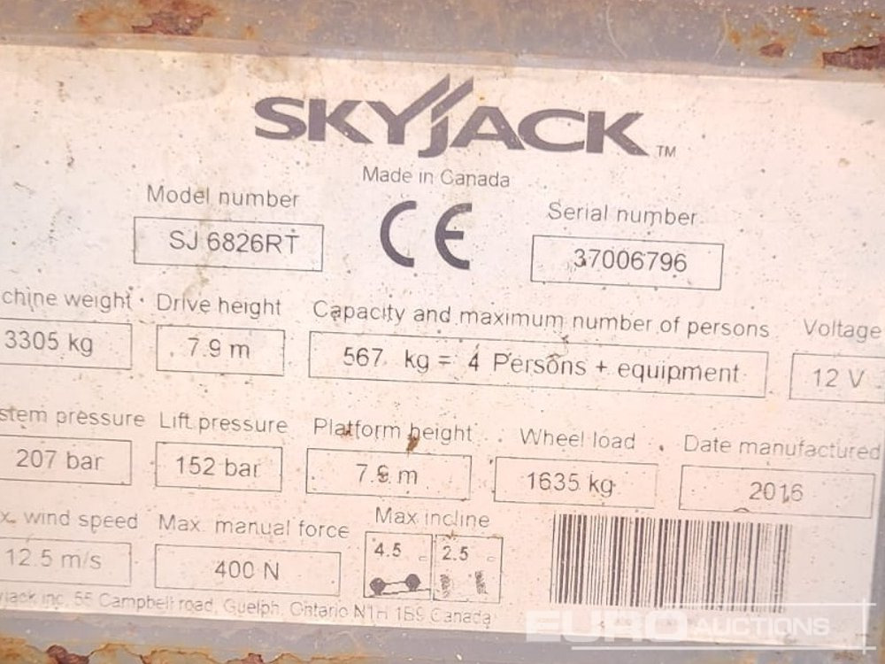 2016 SkyJack SJ6826RT - Pracovní plošina: obrázek 2 2016 SkyJack SJ6826RT - Pracovní plošina: obrázek 2