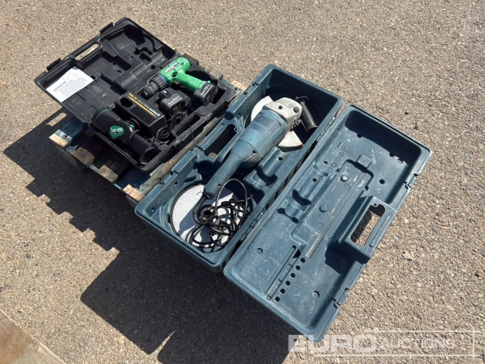 Pallet of (Hitachi) Cordless Drill & 230mm (Bosh) Angle Grinder - Stavební zařízení: obrázek 1 Pallet of (Hitachi) Cordless Drill & 230mm (Bosh) Angle Grinder - Stavební zařízení: obrázek 1