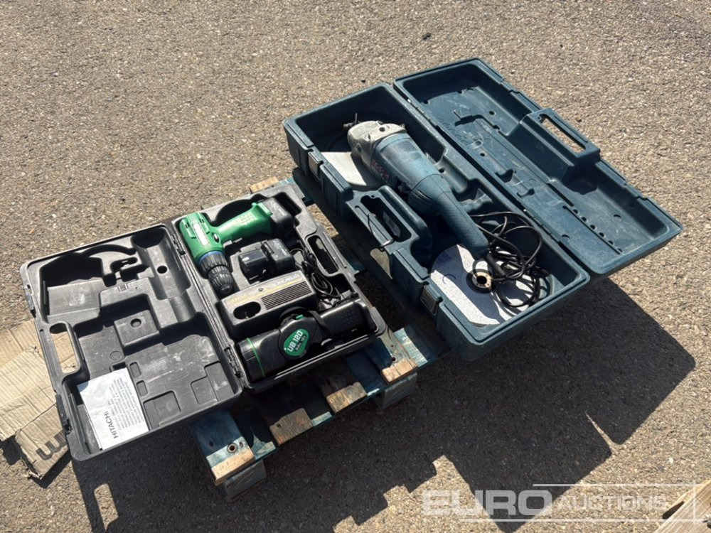 Pallet of (Hitachi) Cordless Drill & 230mm (Bosh) Angle Grinder - Stavební zařízení: obrázek 4 Pallet of (Hitachi) Cordless Drill & 230mm (Bosh) Angle Grinder - Stavební zařízení: obrázek 4