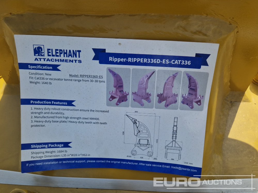 Unused 2025 Elephant RIPPER336D-ES - Rozrývač pro Rýpadlo: obrázek 5 Unused 2025 Elephant RIPPER336D-ES - Rozrývač pro Rýpadlo: obrázek 5