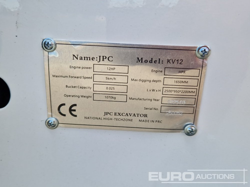 Mini rýpadlo Unused 2025 JPC KV 12: obrázek 45