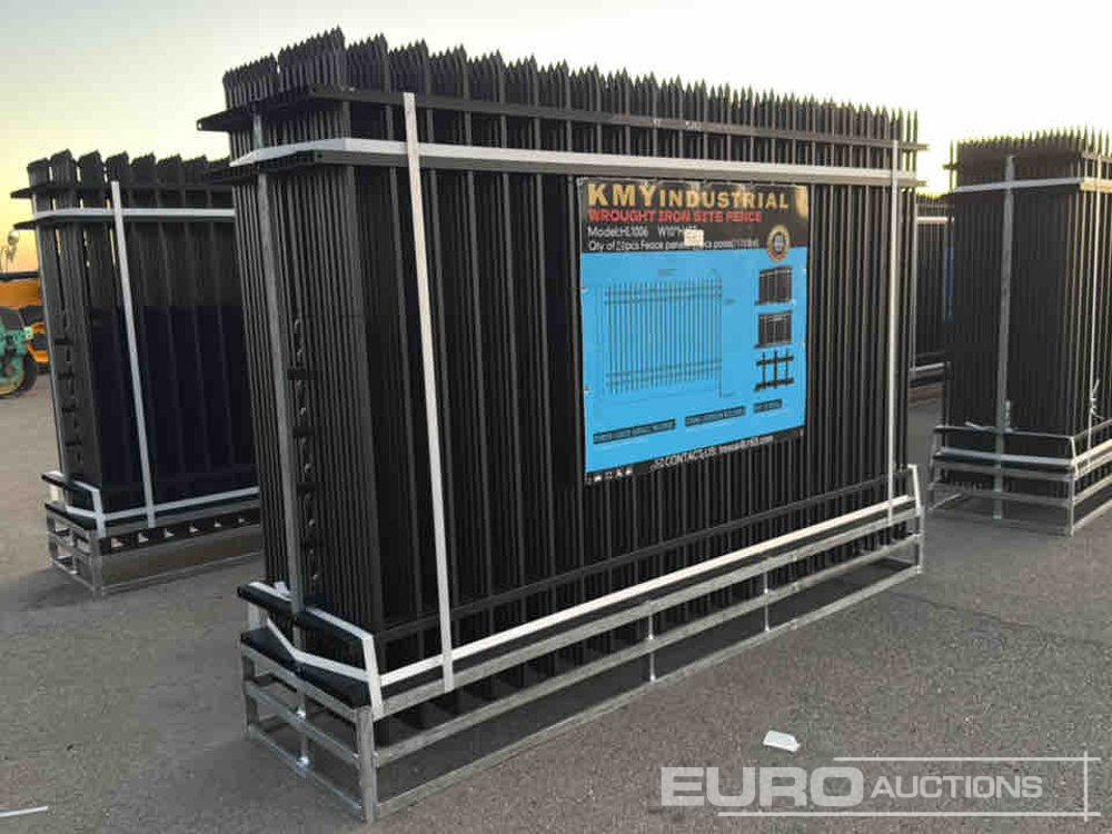 Unused 2025 KMY Industrial Iron Site Fence, Qty (20 of) Fence Panels, (20 of) Posts (W10XH6') Powder Coated Surface - Nástroj/ Vybavení: obrázek 1 Unused 2025 KMY Industrial Iron Site Fence, Qty (20 of) Fence Panels, (20 of) Posts (W10XH6') Powder Coated Surface - Nástroj/ Vybavení: obrázek 1