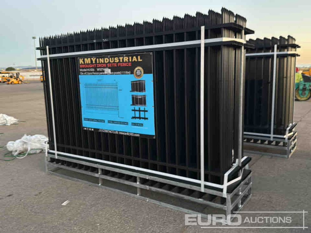 Unused 2025 KMY Industrial Iron Site Fence, Qty (20 of) Fence Panels, (20 of) Posts (W10XH6') Powder Coated Surface - Nástroj/ Vybavení: obrázek 3 Unused 2025 KMY Industrial Iron Site Fence, Qty (20 of) Fence Panels, (20 of) Posts (W10XH6') Powder Coated Surface - Nástroj/ Vybavení: obrázek 3