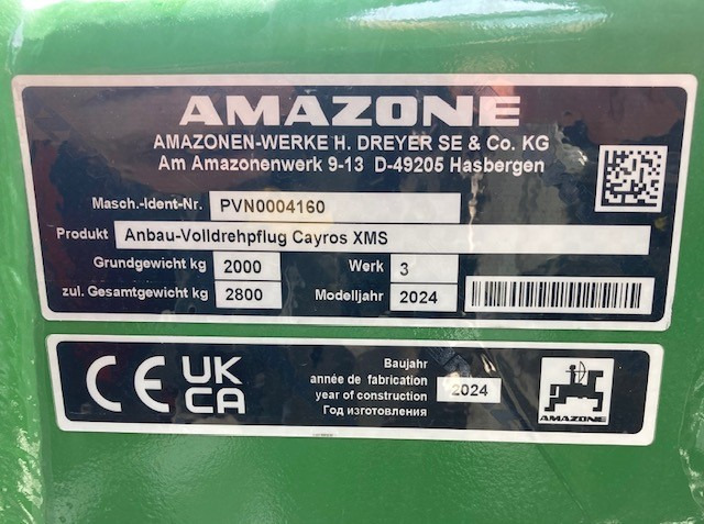 Amazone CAYROS XMS 950 SB 4-Schar - Pluh: obrázek 2 Amazone CAYROS XMS 950 SB 4-Schar - Pluh: obrázek 2