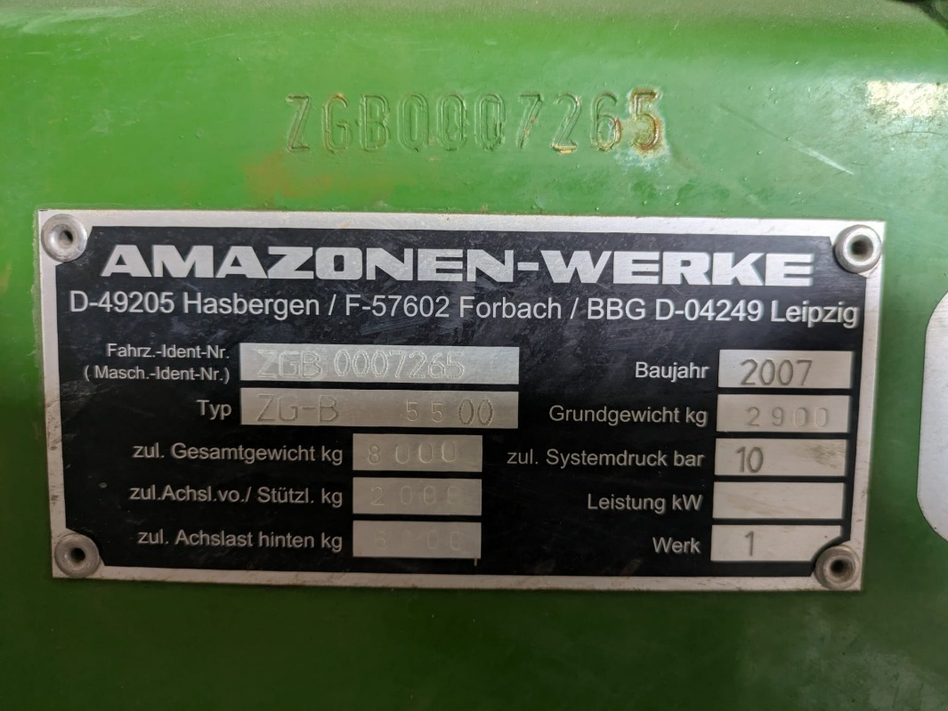 Amazone ZGB 5500 - Postřikovač: obrázek 4 Amazone ZGB 5500 - Postřikovač: obrázek 4