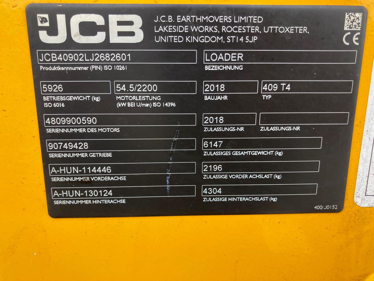 JCB Radlader Typ 409 - Nakladač: obrázek 2 JCB Radlader Typ 409 - Nakladač: obrázek 2