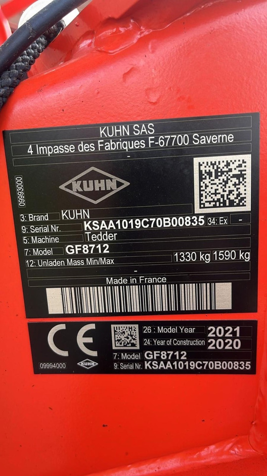 Kuhn GF8712 - Obraceč/ Shrnovač: obrázek 2 Kuhn GF8712 - Obraceč/ Shrnovač: obrázek 2