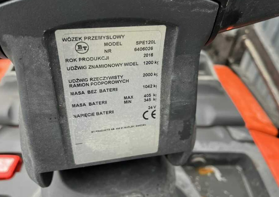 BT SPE120L - Stohovací vozík: obrázek 4 BT SPE120L - Stohovací vozík: obrázek 4