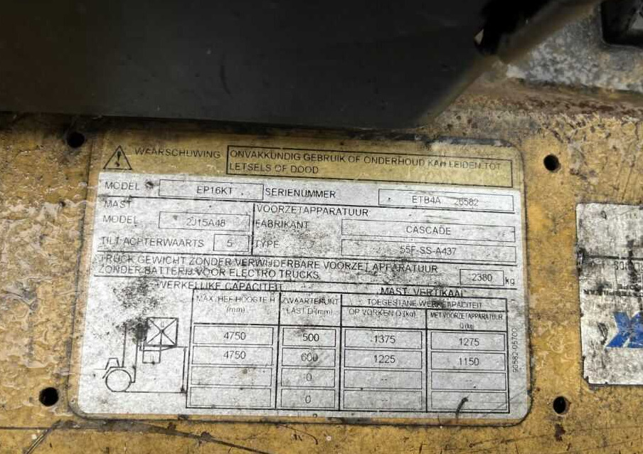 CAT Lift Trucks EP16KT - Elektrický vysokozdvižný vozík: obrázek 5 CAT Lift Trucks EP16KT - Elektrický vysokozdvižný vozík: obrázek 5