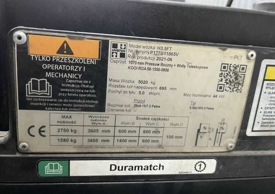 Hyster H3.5FT - Plynový vysokozdvižný vozík: obrázek 4 Hyster H3.5FT - Plynový vysokozdvižný vozík: obrázek 4