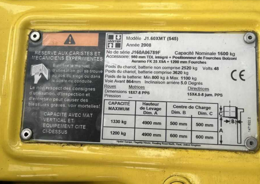 Hyster J1.60XMT - Elektrický vysokozdvižný vozík: obrázek 4 Hyster J1.60XMT - Elektrický vysokozdvižný vozík: obrázek 4