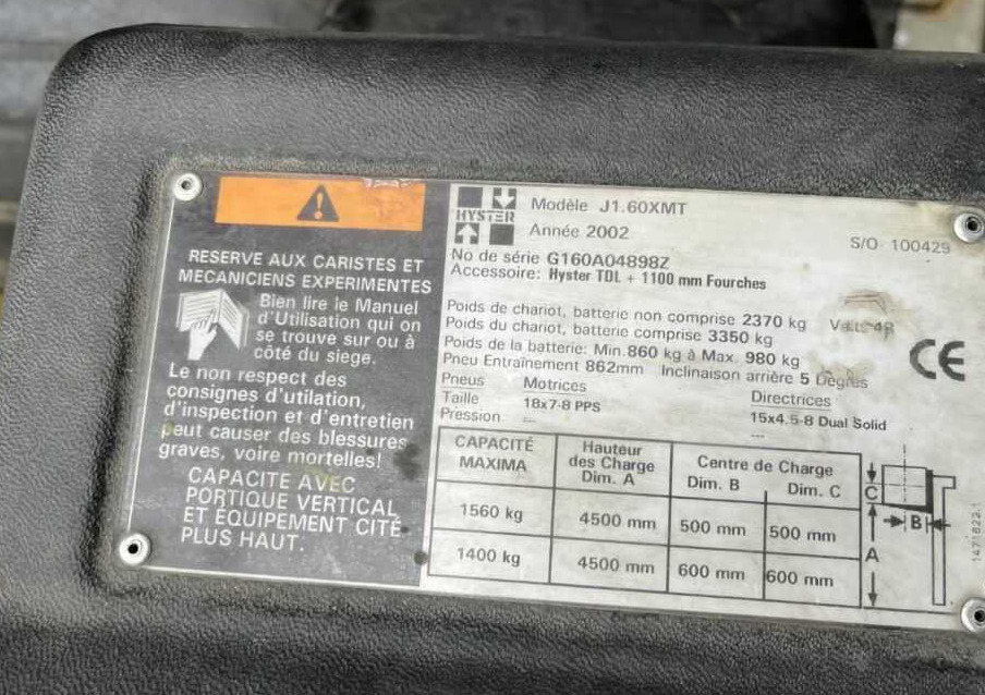 Hyster J1.60XMT - Elektrický vysokozdvižný vozík: obrázek 4 Hyster J1.60XMT - Elektrický vysokozdvižný vozík: obrázek 4