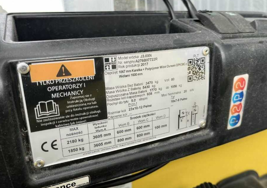 Hyster J3.0XN - Elektrický vysokozdvižný vozík: obrázek 4 Hyster J3.0XN - Elektrický vysokozdvižný vozík: obrázek 4