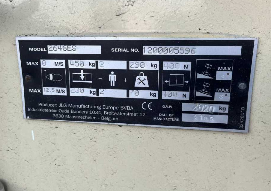 JLG 2646ES - Nůžková plošina: obrázek 4 JLG 2646ES - Nůžková plošina: obrázek 4