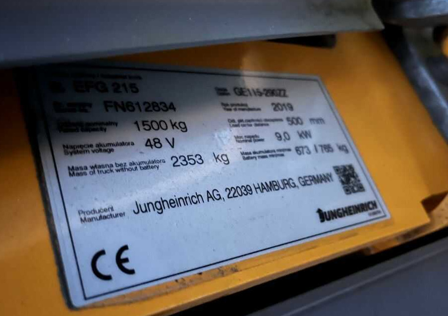 Jungheinrich EFG215 - Elektrický vysokozdvižný vozík: obrázek 4 Jungheinrich EFG215 - Elektrický vysokozdvižný vozík: obrázek 4