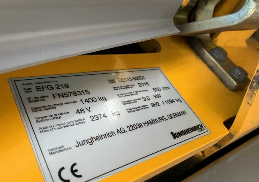 Jungheinrich EFG216 - Elektrický vysokozdvižný vozík: obrázek 4 Jungheinrich EFG216 - Elektrický vysokozdvižný vozík: obrázek 4