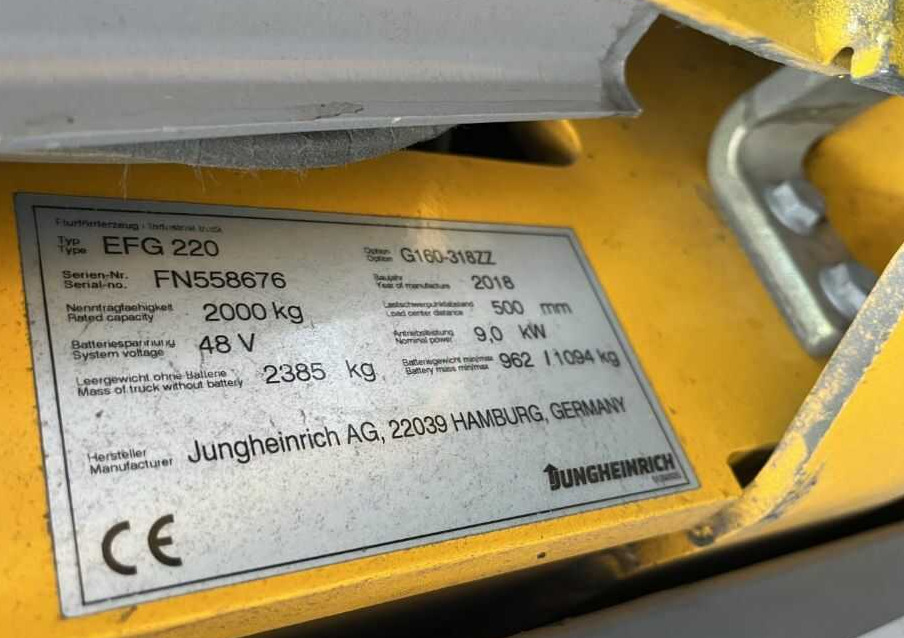 Jungheinrich EFG220 - Elektrický vysokozdvižný vozík: obrázek 4 Jungheinrich EFG220 - Elektrický vysokozdvižný vozík: obrázek 4