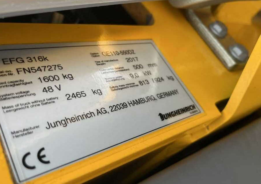 Jungheinrich EFG316k - Elektrický vysokozdvižný vozík: obrázek 4 Jungheinrich EFG316k - Elektrický vysokozdvižný vozík: obrázek 4