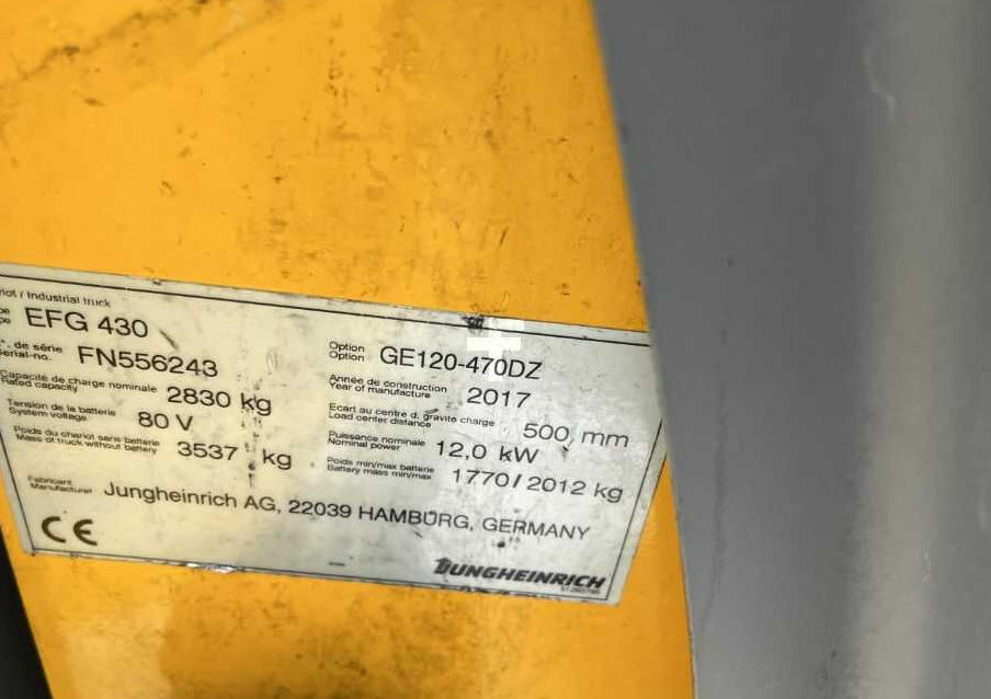 Jungheinrich EFG430 - Elektrický vysokozdvižný vozík: obrázek 4 Jungheinrich EFG430 - Elektrický vysokozdvižný vozík: obrázek 4