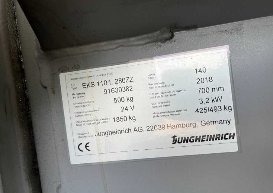 Jungheinrich EKS110 - Vychystávací vozík: obrázek 4 Jungheinrich EKS110 - Vychystávací vozík: obrázek 4