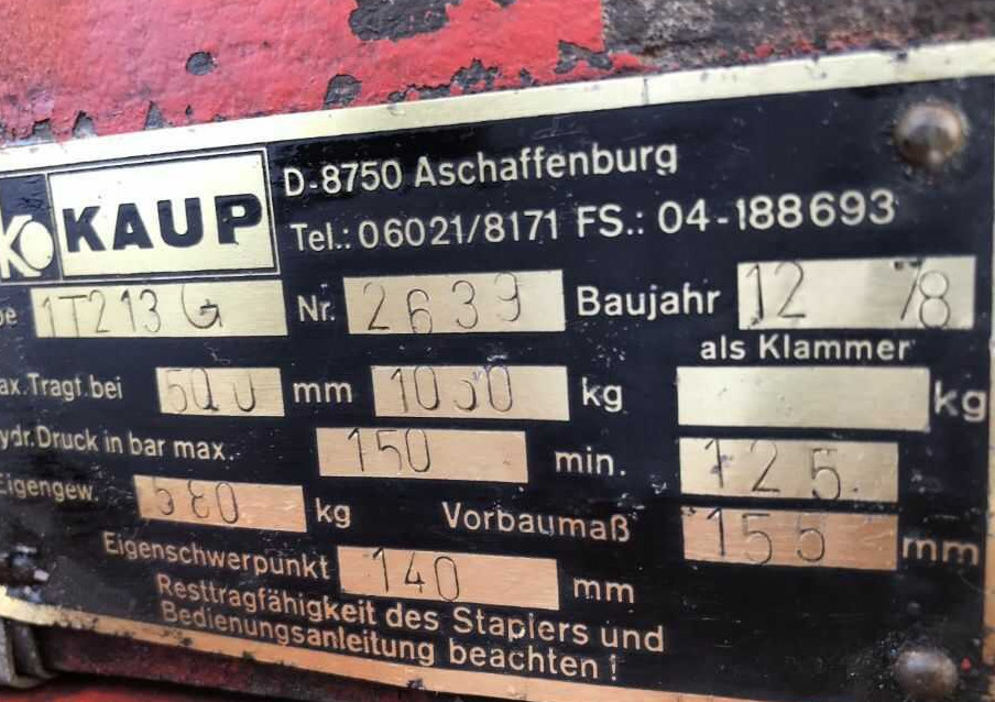 Kaup 1T213G, Kartonklammer - Čelisti na balíky pro Manipulační technika: obrázek 1 Kaup 1T213G, Kartonklammer - Čelisti na balíky pro Manipulační technika: obrázek 1