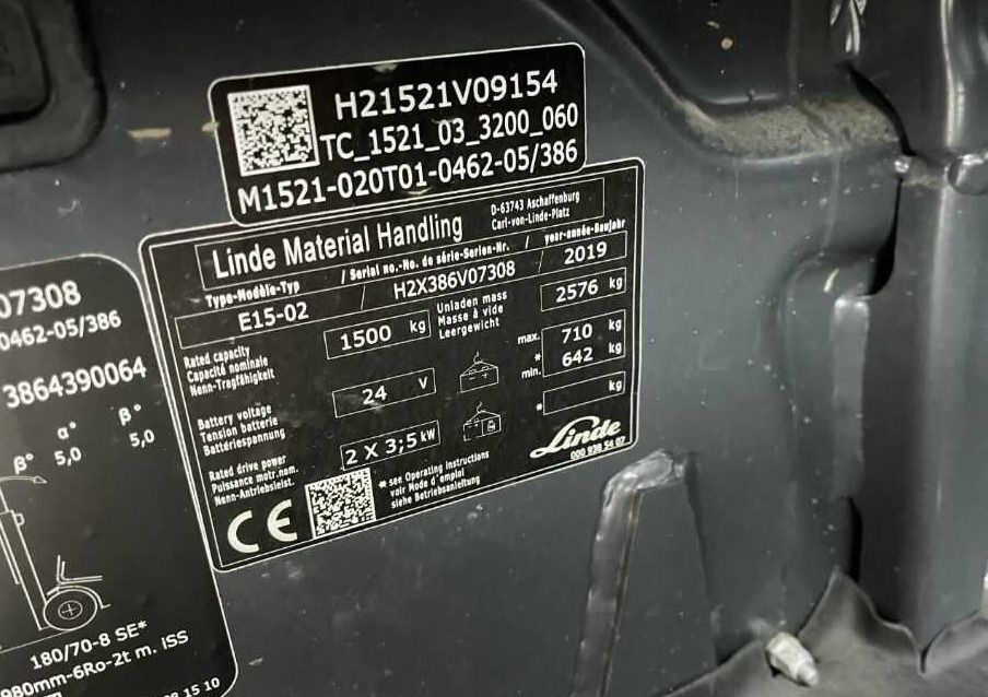 Linde E15-01 - Elektrický vysokozdvižný vozík: obrázek 1 Linde E15-01 - Elektrický vysokozdvižný vozík: obrázek 1