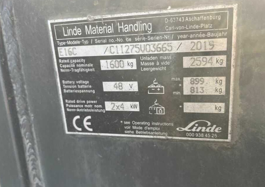 Linde E16C - Elektrický vysokozdvižný vozík: obrázek 4 Linde E16C - Elektrický vysokozdvižný vozík: obrázek 4