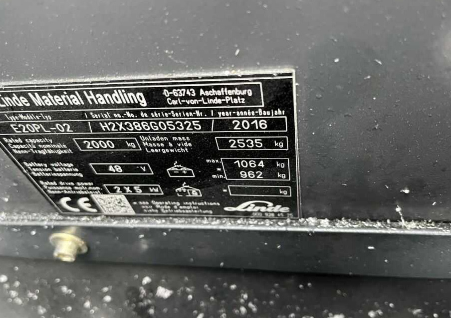 Linde E20PL-02 - Elektrický vysokozdvižný vozík: obrázek 4 Linde E20PL-02 - Elektrický vysokozdvižný vozík: obrázek 4