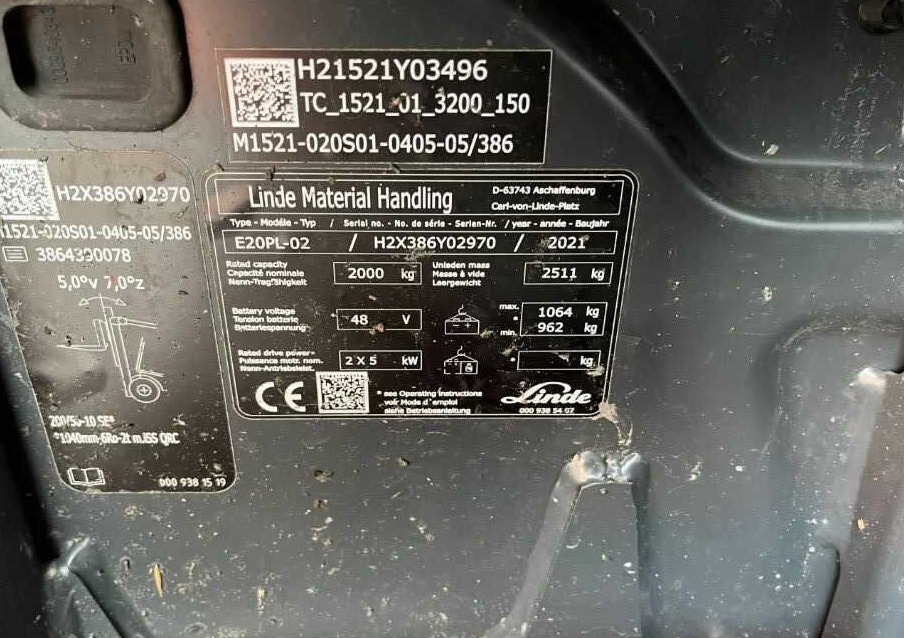 Linde E20PL-02 - Elektrický vysokozdvižný vozík: obrázek 4 Linde E20PL-02 - Elektrický vysokozdvižný vozík: obrázek 4