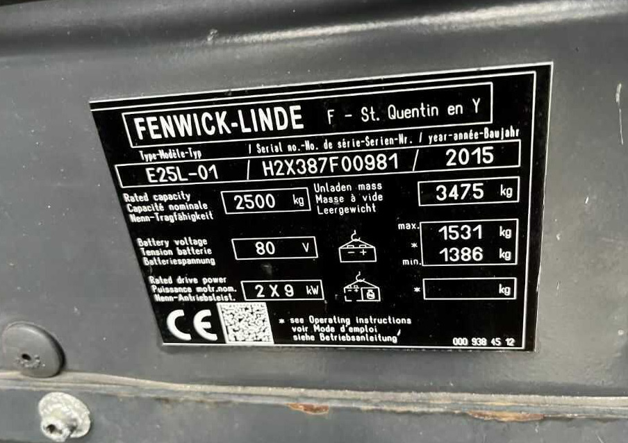 Linde E25L-01 - Elektrický vysokozdvižný vozík: obrázek 4 Linde E25L-01 - Elektrický vysokozdvižný vozík: obrázek 4