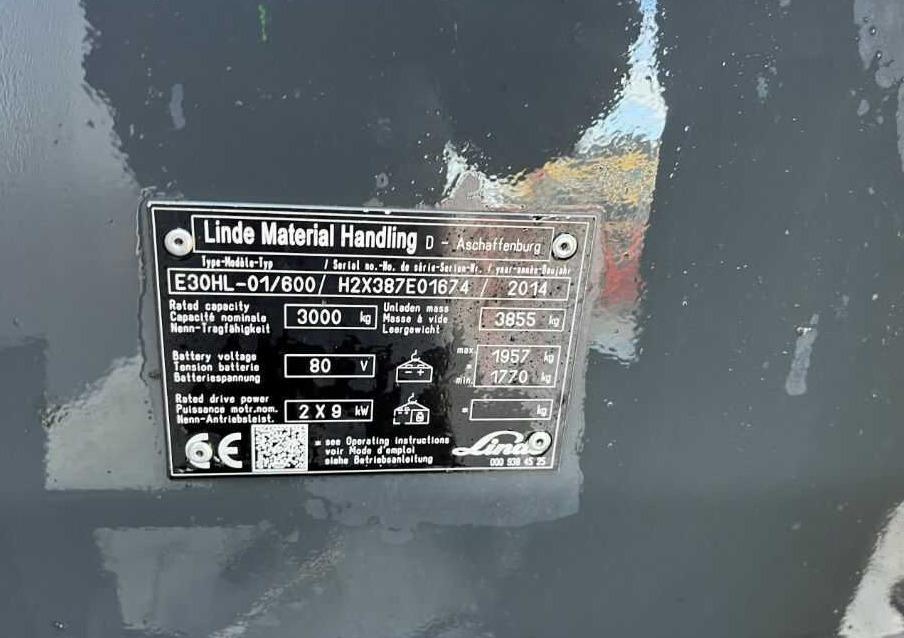 Linde E30HL-01/600 - Elektrický vysokozdvižný vozík: obrázek 4 Linde E30HL-01/600 - Elektrický vysokozdvižný vozík: obrázek 4
