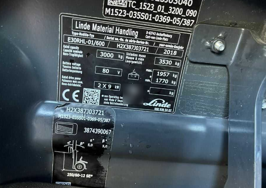 Linde E30RHL/600 - Elektrický vysokozdvižný vozík: obrázek 4 Linde E30RHL/600 - Elektrický vysokozdvižný vozík: obrázek 4