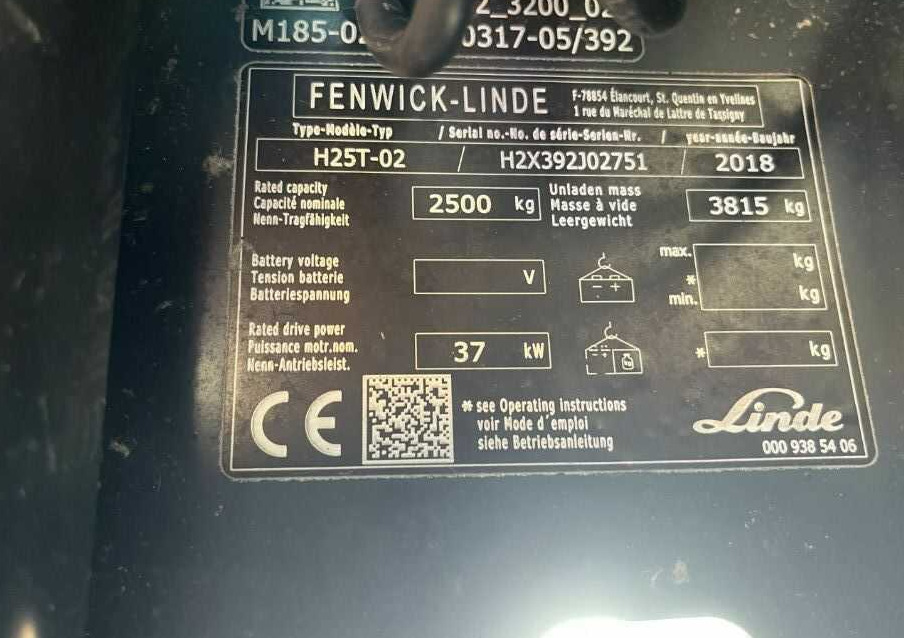 Linde H25T-02 - Plynový vysokozdvižný vozík: obrázek 4 Linde H25T-02 - Plynový vysokozdvižný vozík: obrázek 4
