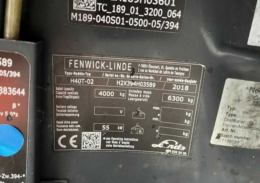 Linde H40T-02 - Plynový vysokozdvižný vozík: obrázek 4 Linde H40T-02 - Plynový vysokozdvižný vozík: obrázek 4