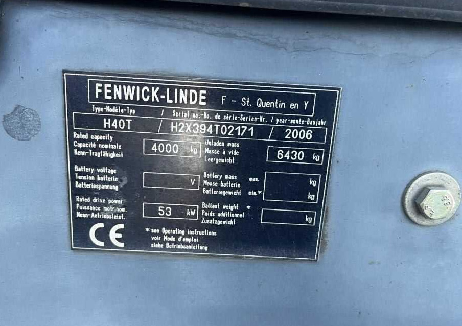 Linde H40T - Plynový vysokozdvižný vozík: obrázek 4 Linde H40T - Plynový vysokozdvižný vozík: obrázek 4
