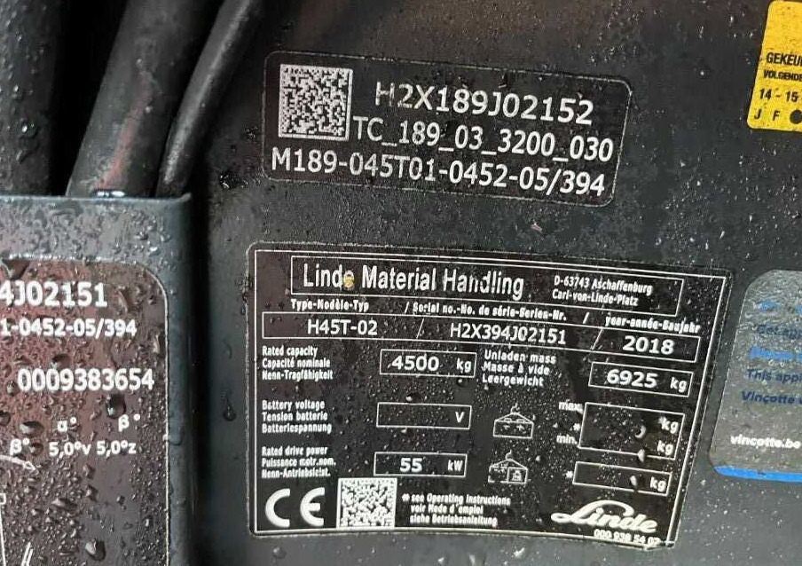 Linde H45T-02 - Plynový vysokozdvižný vozík: obrázek 4 Linde H45T-02 - Plynový vysokozdvižný vozík: obrázek 4