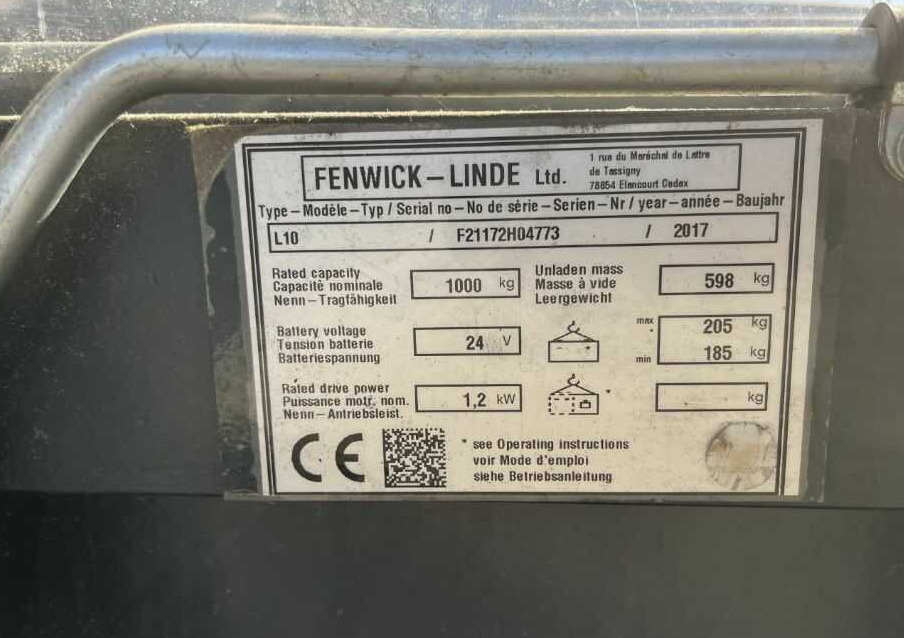 Linde L10 - Stohovací vozík: obrázek 4 Linde L10 - Stohovací vozík: obrázek 4