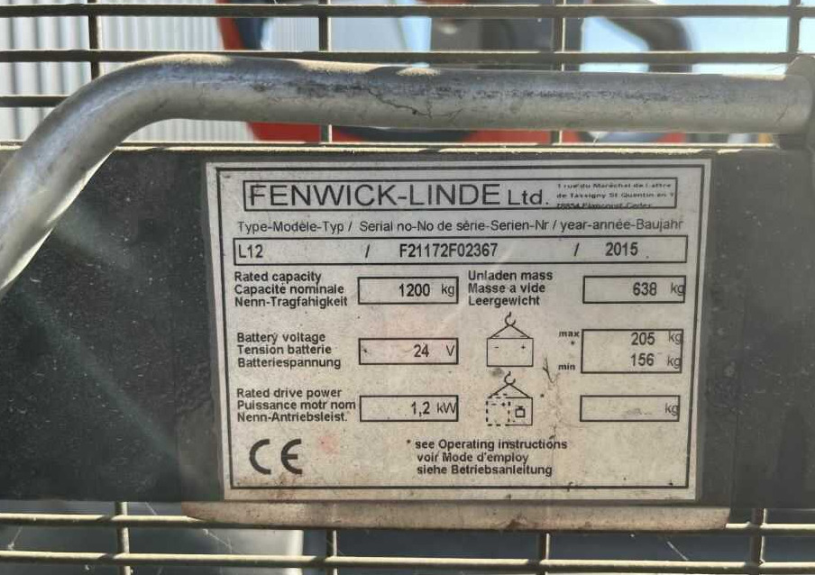 Linde L12 - Stohovací vozík: obrázek 4 Linde L12 - Stohovací vozík: obrázek 4