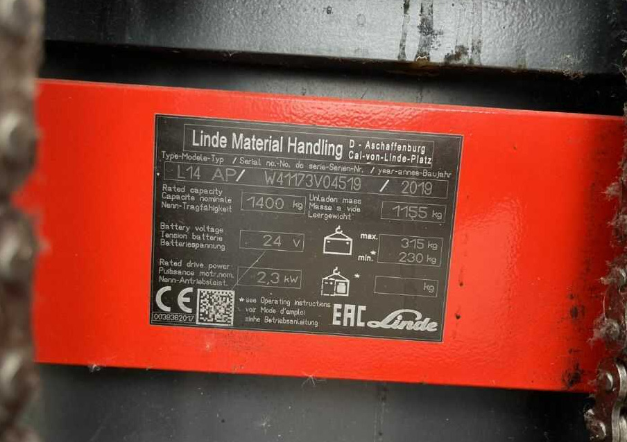 Linde L14AP - Stohovací vozík: obrázek 4 Linde L14AP - Stohovací vozík: obrázek 4
