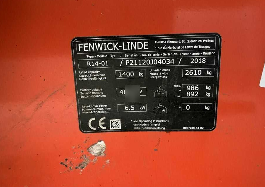 Linde R14-01 - Retrak: obrázek 4 Linde R14-01 - Retrak: obrázek 4