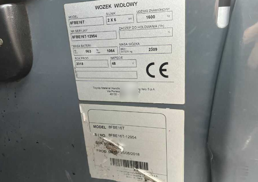 Toyota 8FBE16T - Elektrický vysokozdvižný vozík: obrázek 4 Toyota 8FBE16T - Elektrický vysokozdvižný vozík: obrázek 4