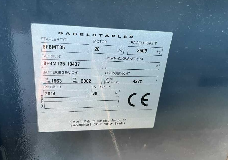 Toyota 8FBMT35 - Elektrický vysokozdvižný vozík: obrázek 4 Toyota 8FBMT35 - Elektrický vysokozdvižný vozík: obrázek 4