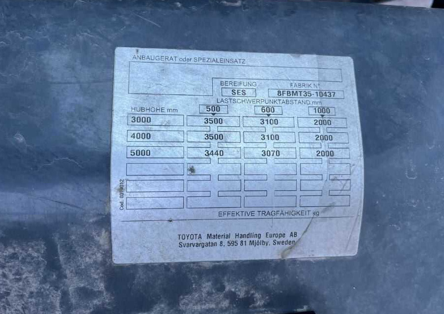 Toyota 8FBMT35 - Elektrický vysokozdvižný vozík: obrázek 5 Toyota 8FBMT35 - Elektrický vysokozdvižný vozík: obrázek 5