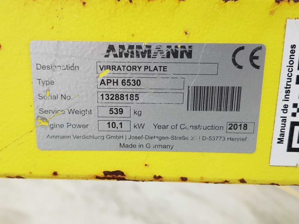 Ammann APH 6530 Rüttelplatte / 539kg / 2018 / Diesel  leasing Ammann APH 6530 Rüttelplatte / 539kg / 2018 / Diesel: obrázek 9