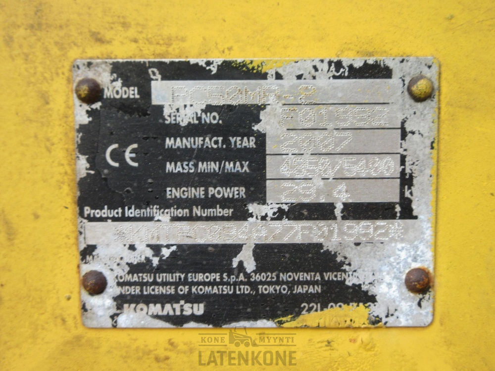 Pásové rýpadlo Komatsu PC50MR PETOKSELLA VIETY LÖYTÖPALKKIO STOLEN: obrázek 16