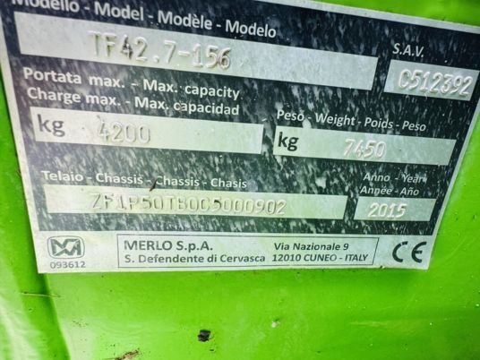 Merlo MERLO TF 42.7-156 - Teleskopický manipulátor: obrázek 4 Merlo MERLO TF 42.7-156 - Teleskopický manipulátor: obrázek 4