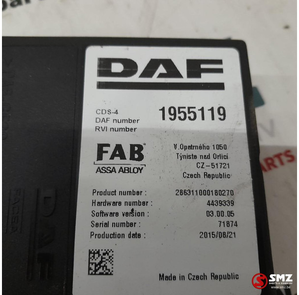 DAF Occ ECU CDS4 regeleenheid DAF - Řídicí blok pro Nákladní auto: obrázek 5 DAF Occ ECU CDS4 regeleenheid DAF - Řídicí blok pro Nákladní auto: obrázek 5